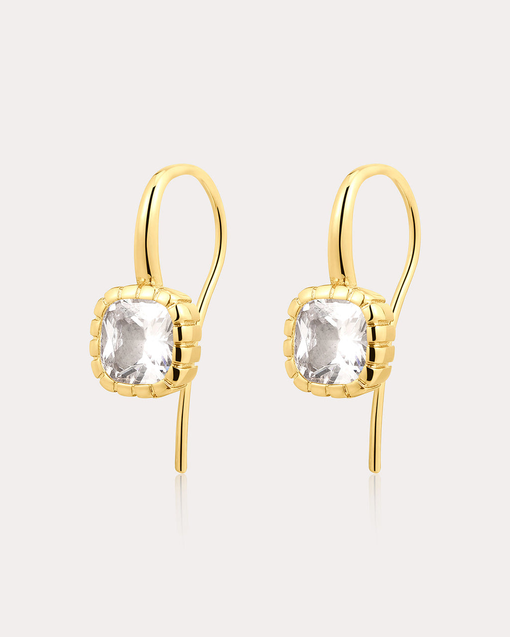 The Classique Cushion Hook Earrings (Gold Ships Late July)