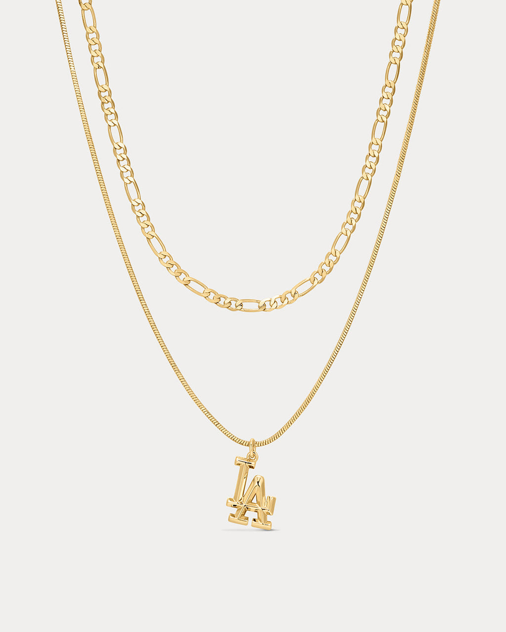 The MLB Double Chain Logo Necklace-Gold