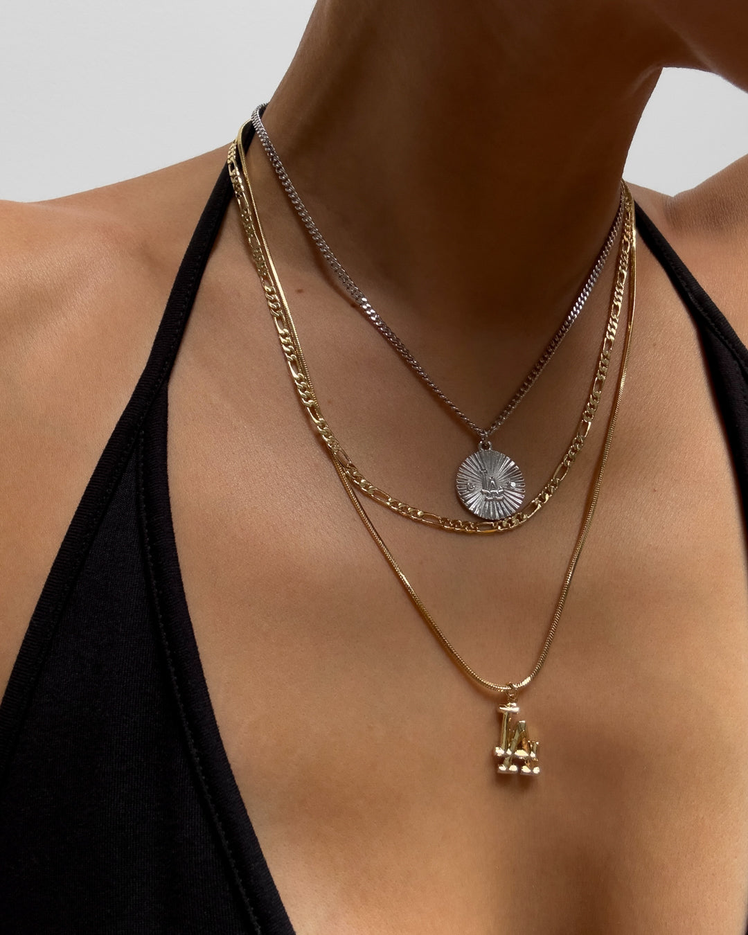 The MLB Double Chain Logo Necklace-Gold