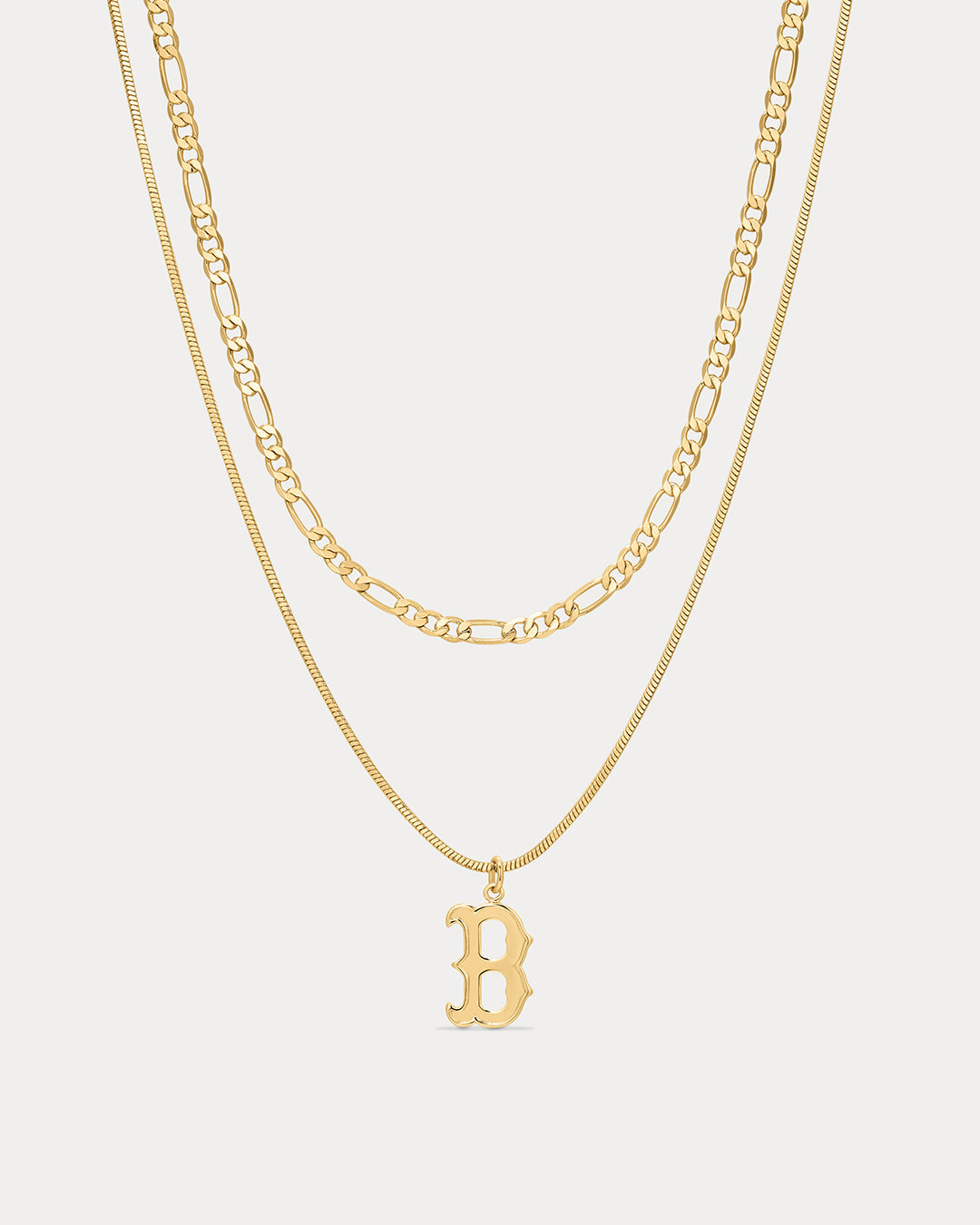 The MLB Double Chain Logo Necklace-Gold