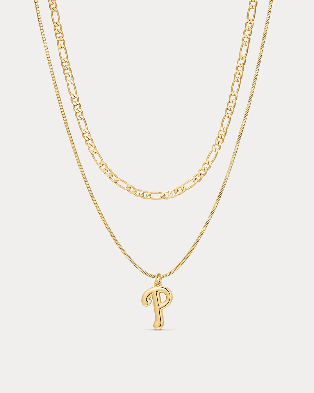 The MLB Double Chain Logo Necklace-Gold