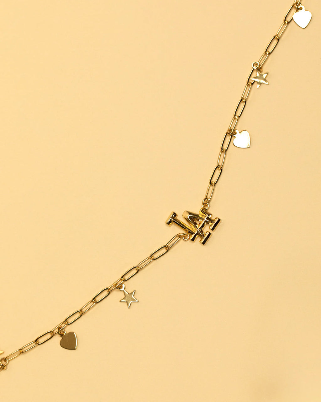 The MLB Star + Hearts Logo Charm Necklace- Silver