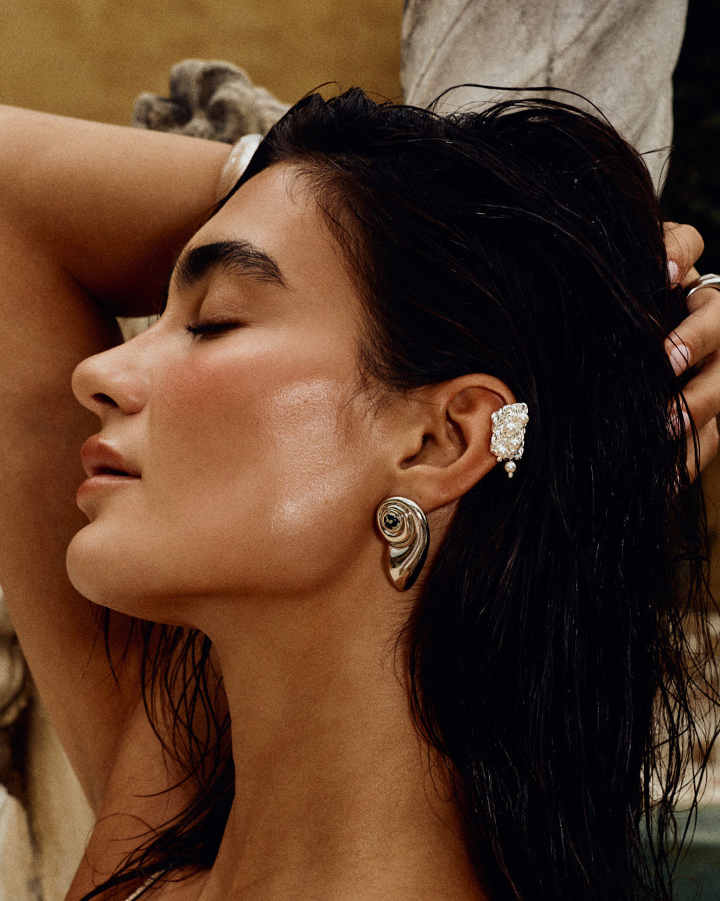 The Palma Pearl Ear Cuff- Gold