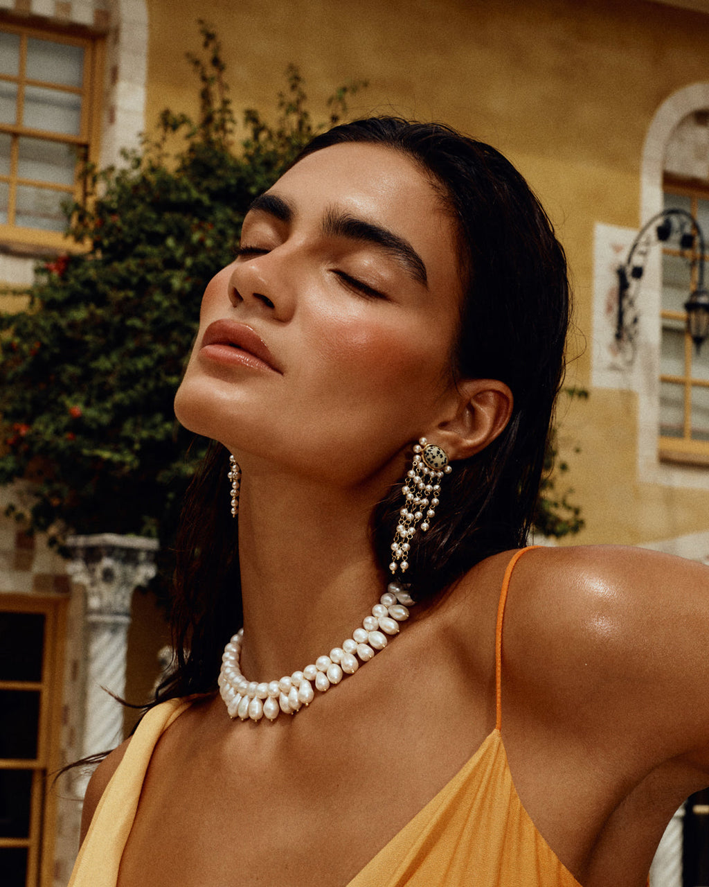 The Palma Pearl Studs- Silver