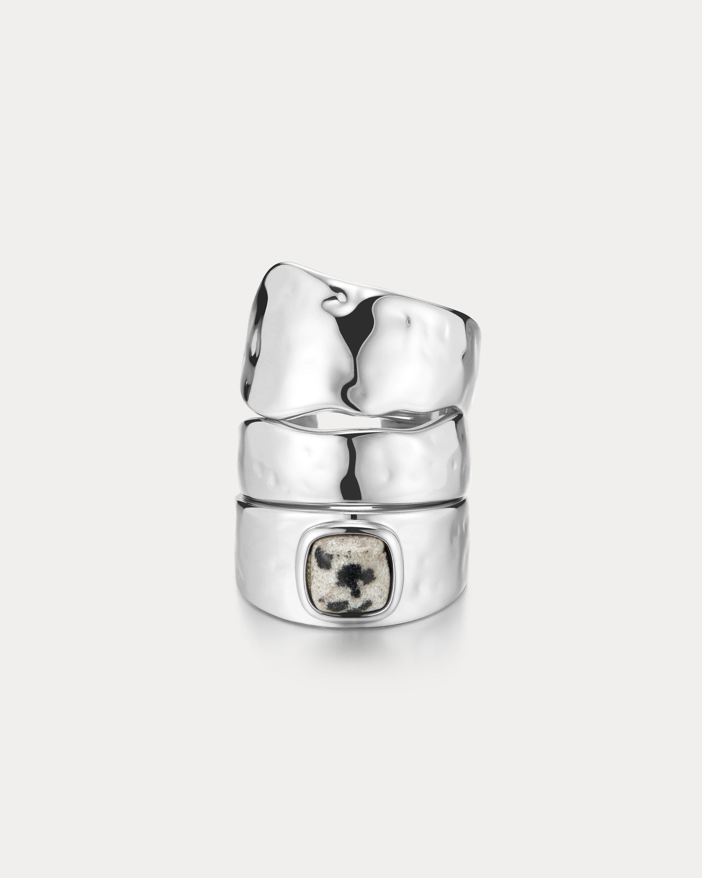 The Palma Ring Set- Silver