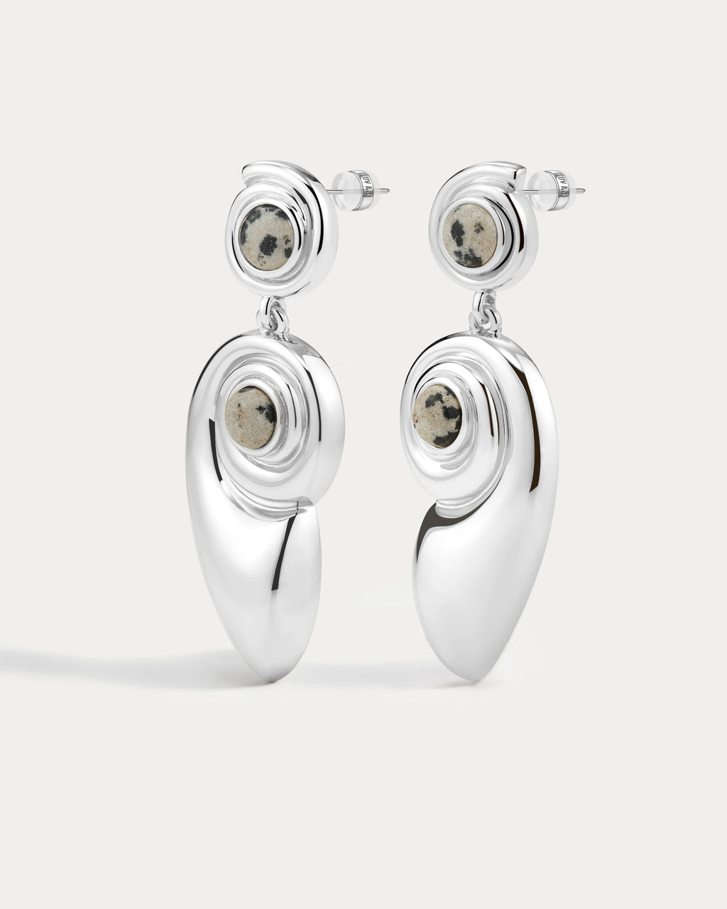 The Palma Shell Statement Earrings- Silver