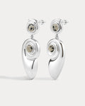 The Palma Shell Statement Earrings- Silver