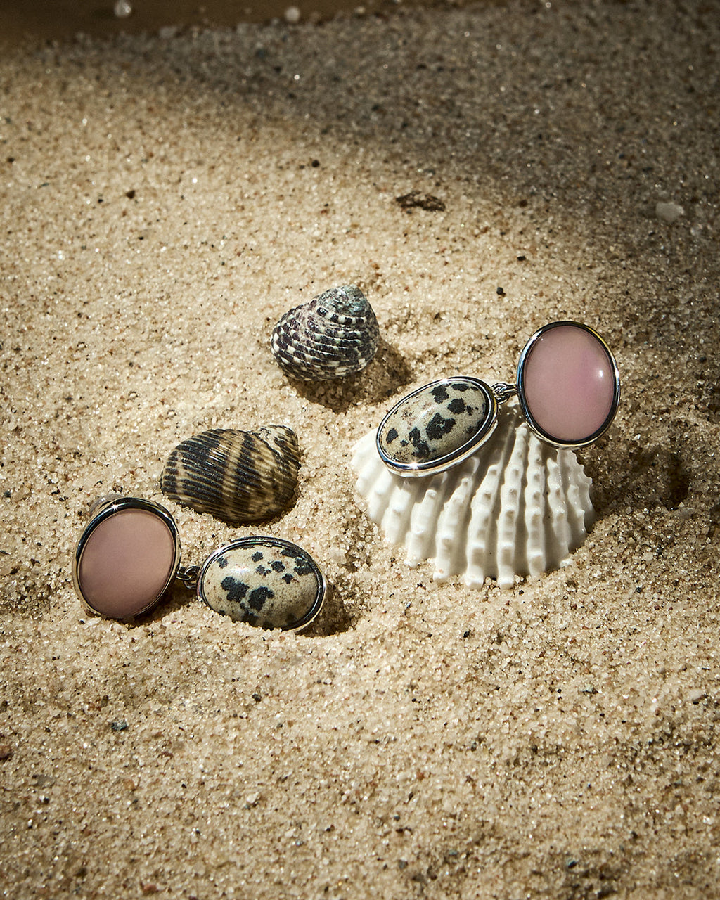 The Rose Quartz Palma Studs- Gold