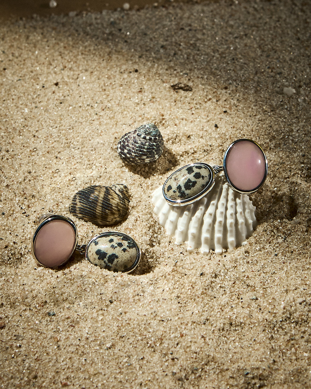 The Rose Quartz Palma Studs- Gold