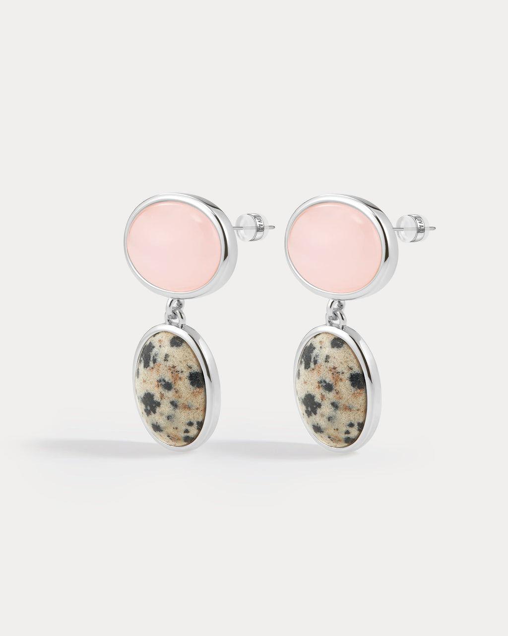 The Rose Quartz Palma Studs- Silver
