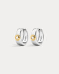 The Luna Bezel Hoops-Silver