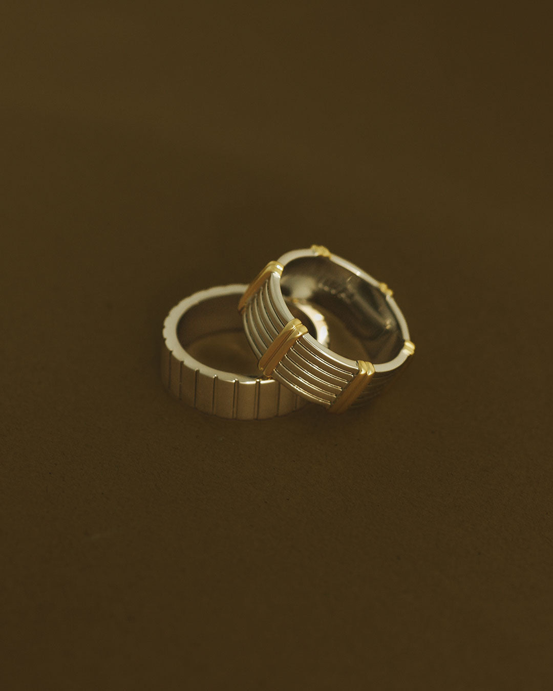 The Luna Bezel Ring Set-Silver