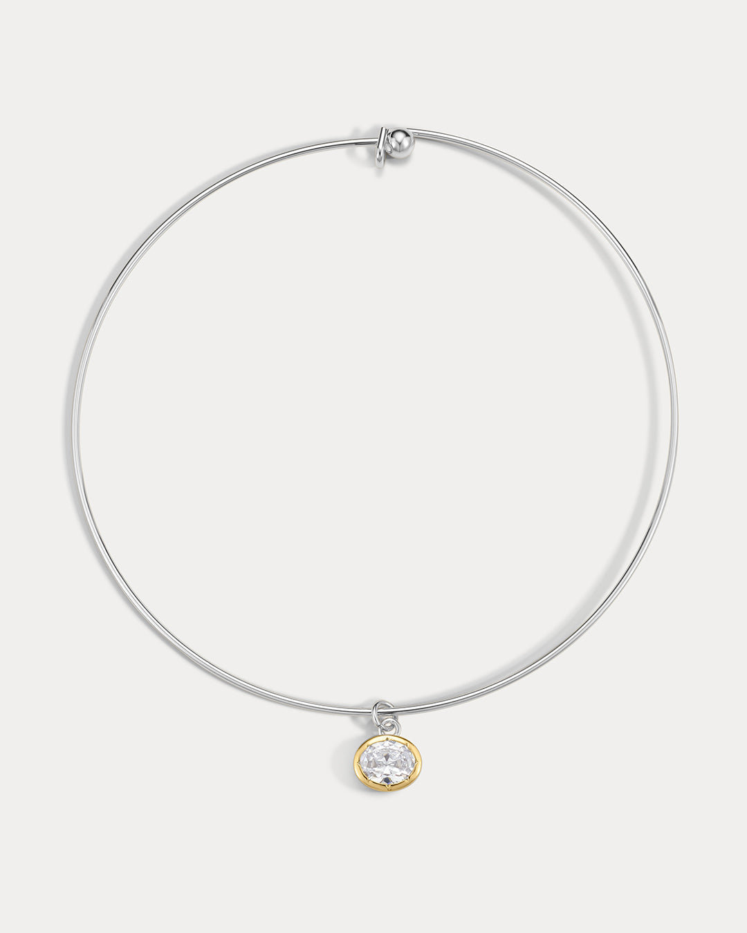 The Marais Pendant Wire Necklace- Silver