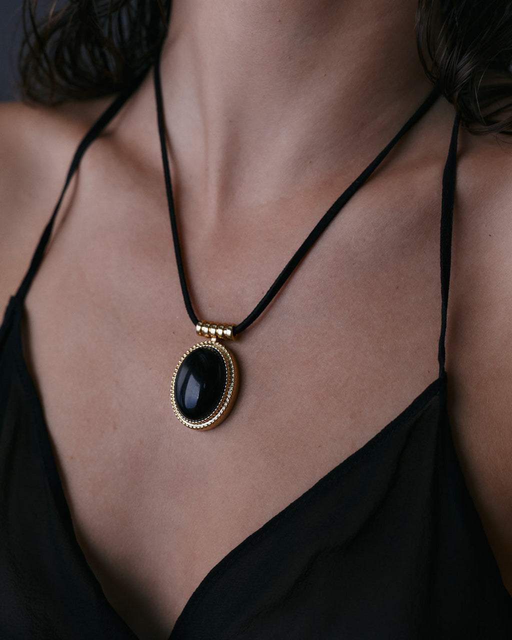 The Midnight Mesa Cord Necklace-Gold