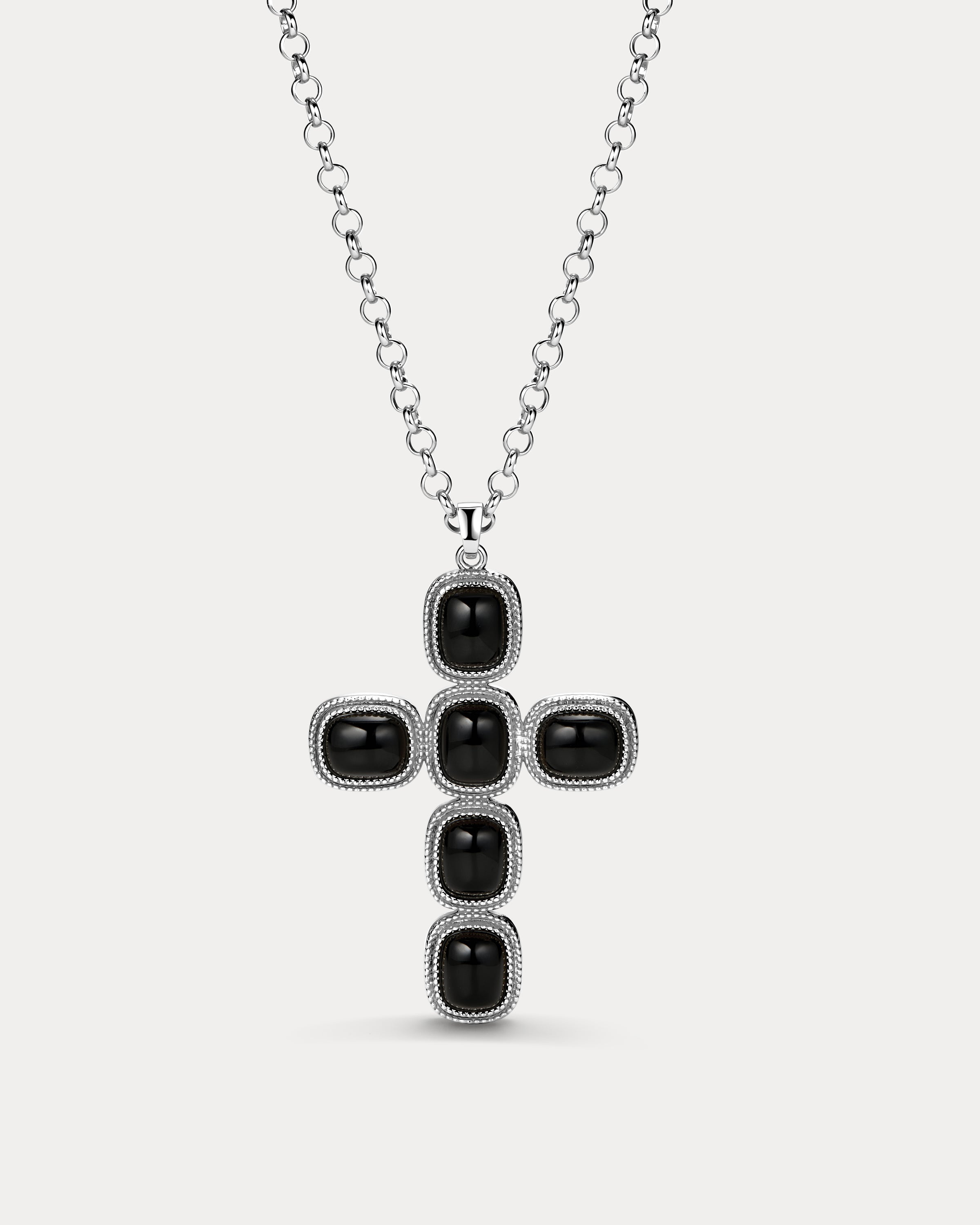 The Midnight Mesa Cross Necklace- Silver