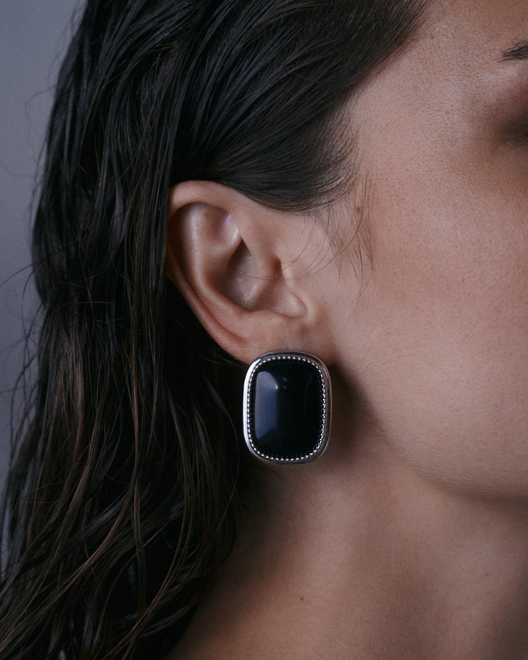 The Midnight Mesa Statement Studs-Silver
