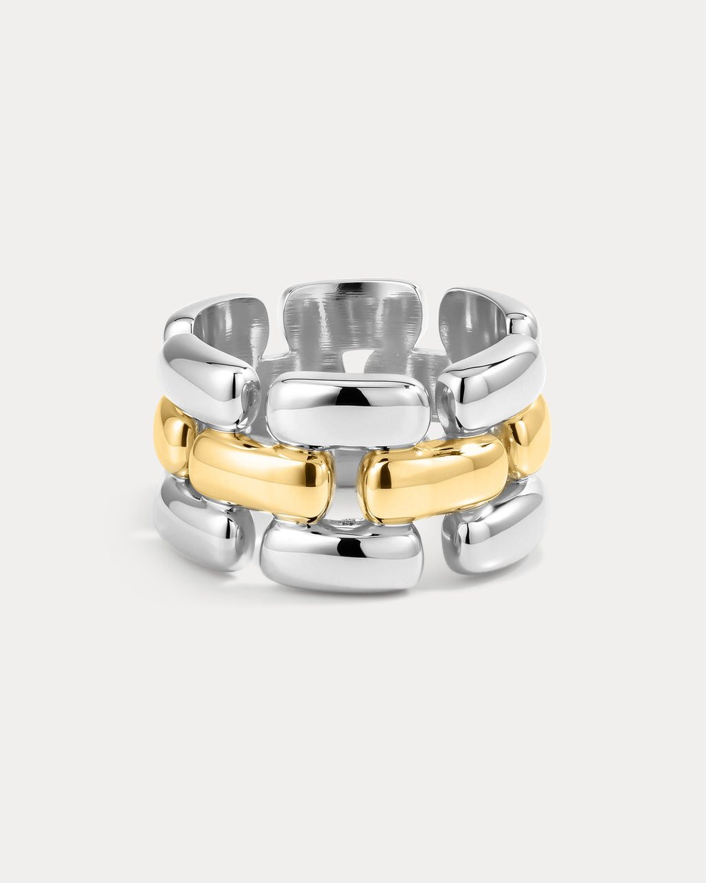 The Noir Link Ring- Silver
