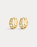 The Pave Marbella Ridged Hoops-Gold