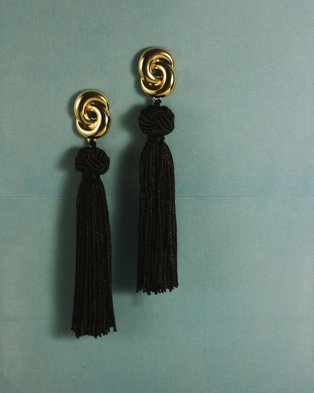 The Solstice Knot Tassel Earrings-Silver