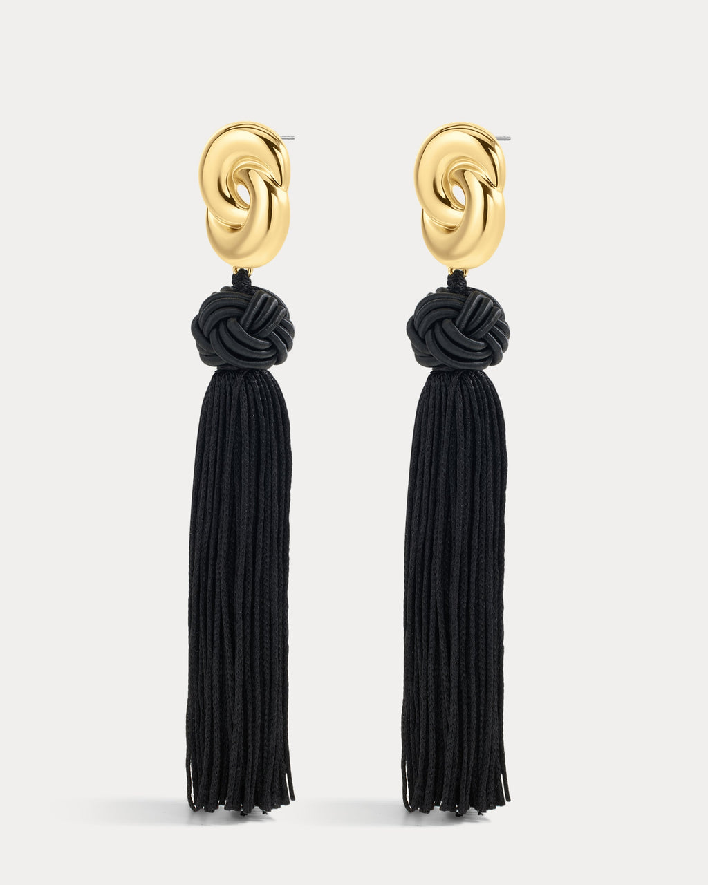 The Solstice Knot Tassel Earrings-Gold