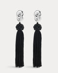The Solstice Knot Tassel Earrings-Silver