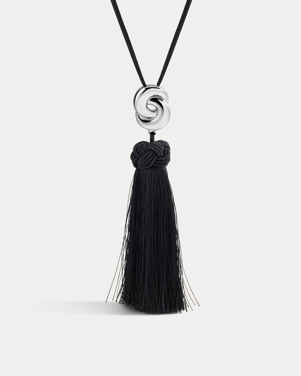 The Solstice Knot Tassel Necklace-Silver
