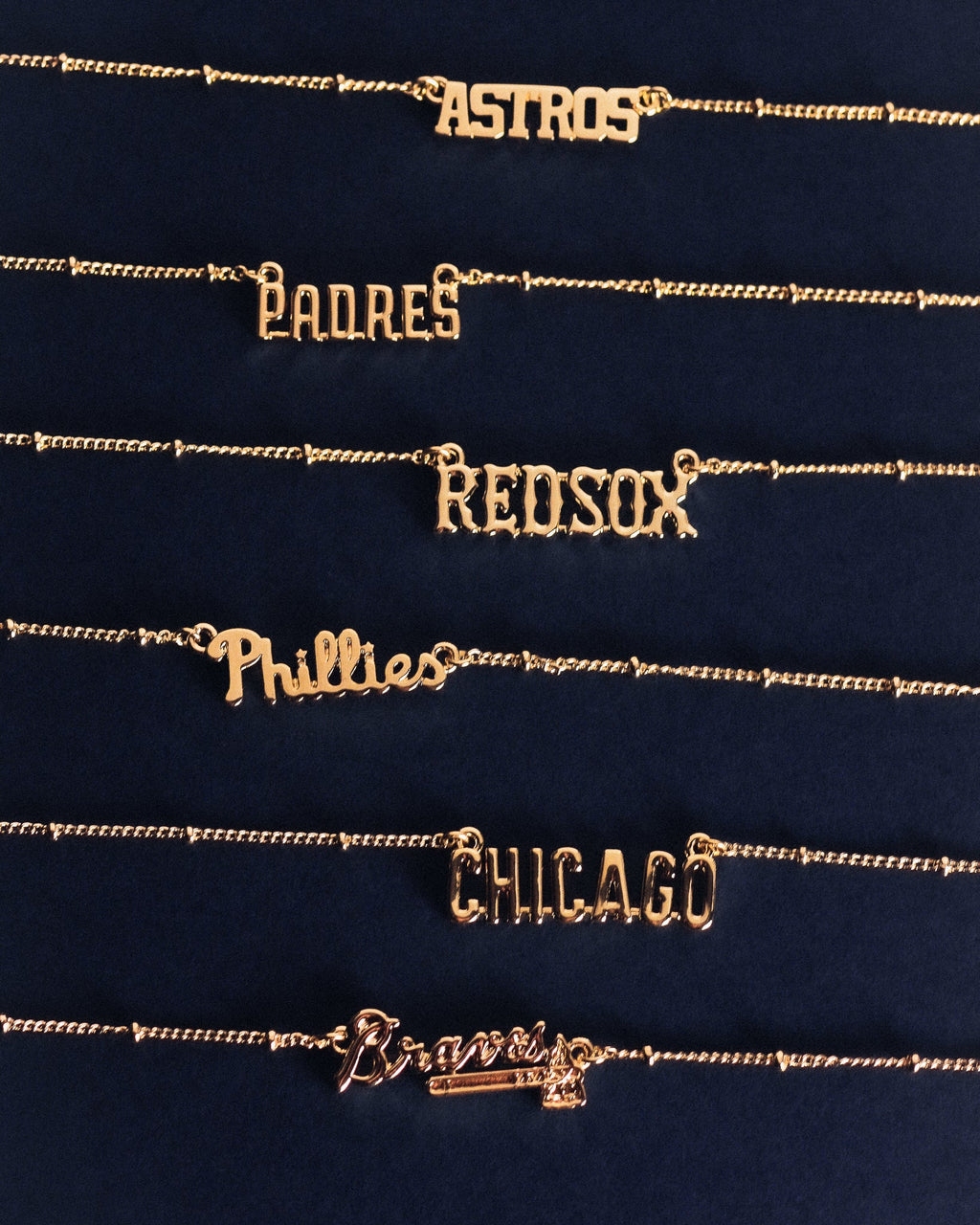 The MLB Nameplate Pendant Necklace- Silver