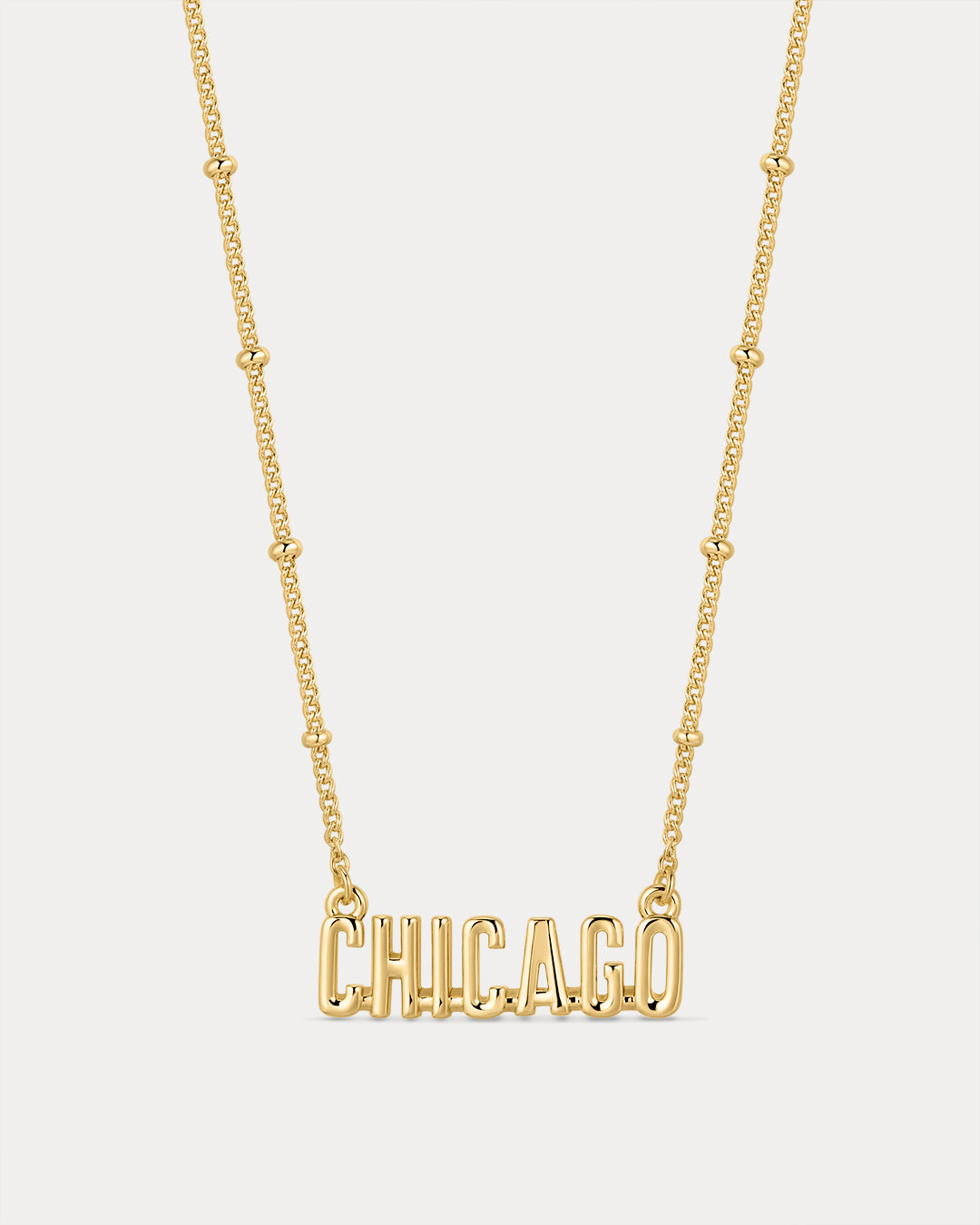 The MLB Nameplate Pendant Necklace- Gold