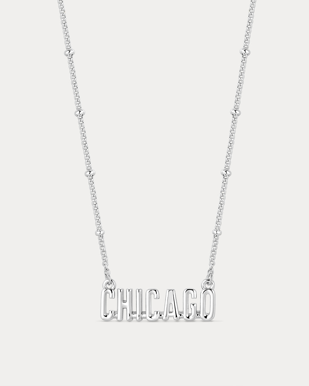The MLB Nameplate Pendant Necklace- Silver