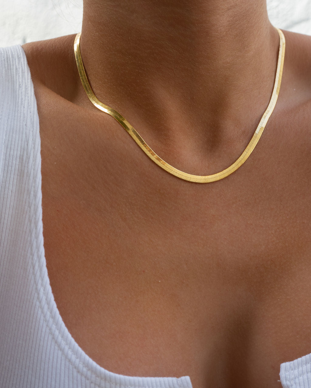The Classique Herringbone Chain- Gold (Ships Mid July)