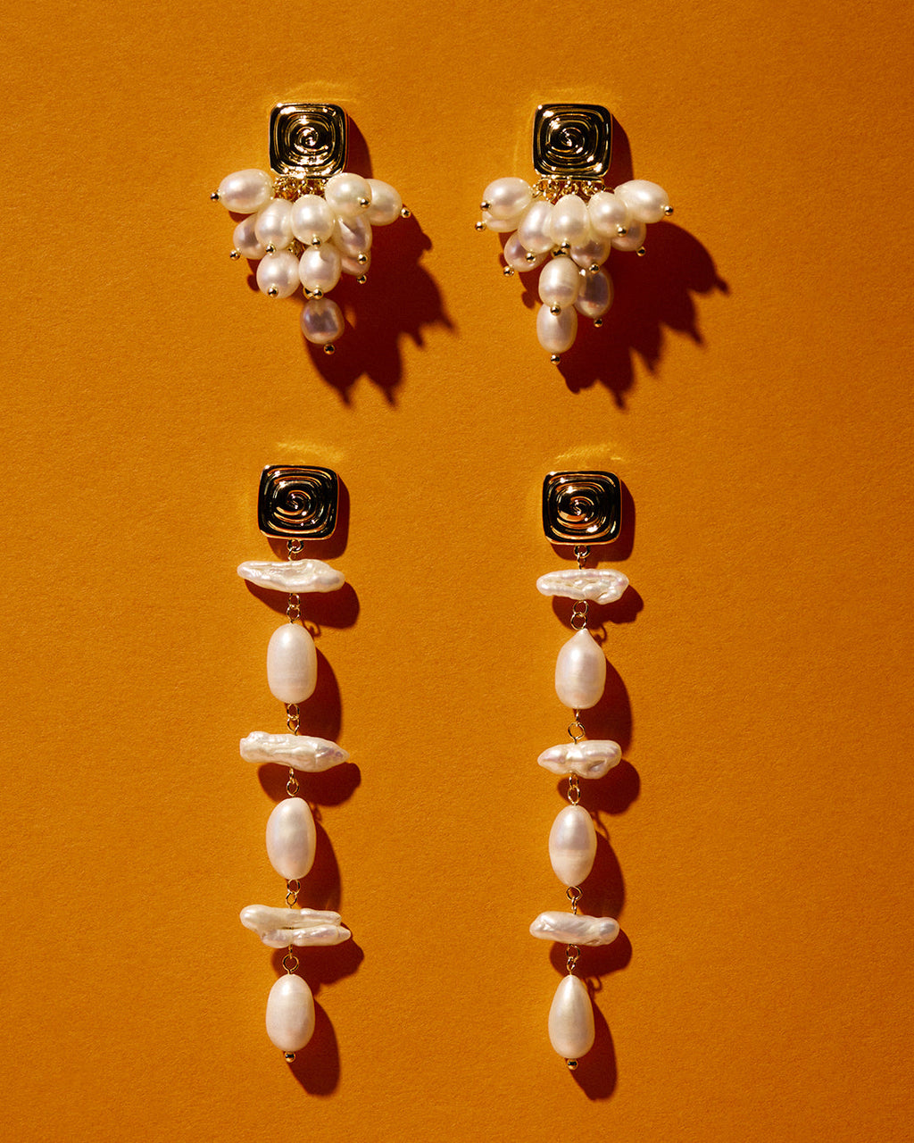 The Seychelles Pearl Drop Studs- Gold