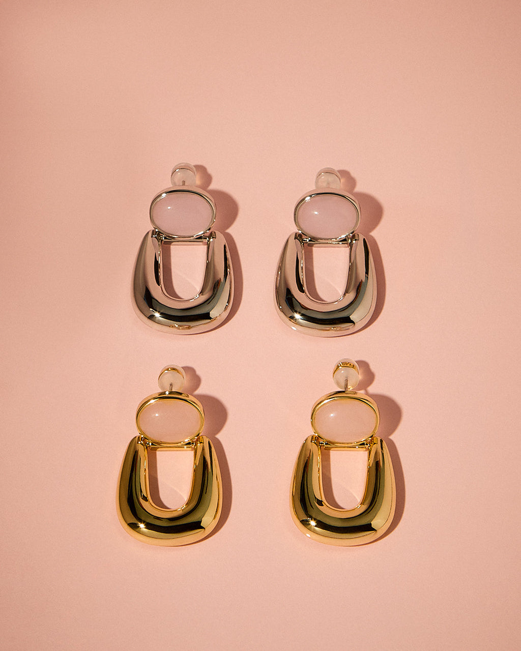 The Rose Quartz Rio Earrings- Silver