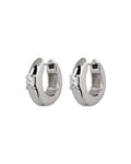 Stone Orb Hoops- Silver