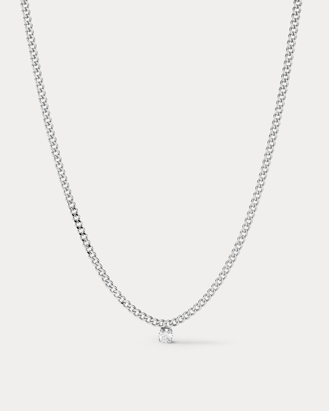 Bardot Stud Charm Necklace- Silver (Ships Mid July)