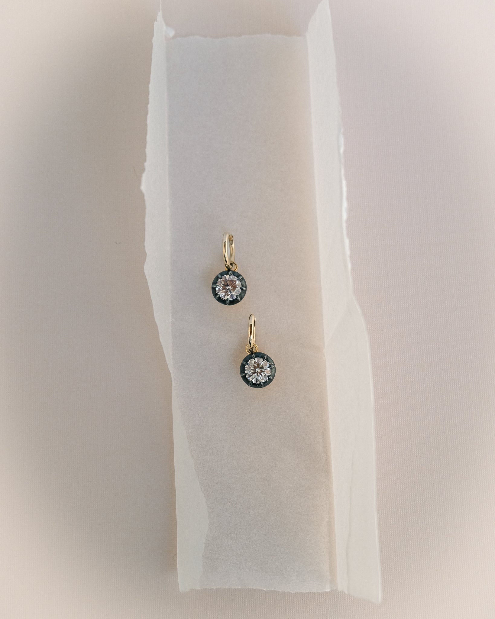 The Diamond Georgian Hoop Earrings- Black Rhodium