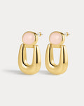The Rose Quartz Rio Earrings- Gold