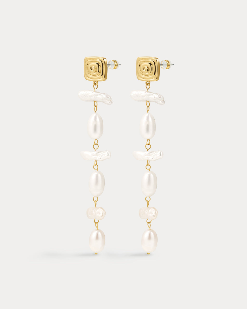The Seychelles Pearl Drop Studs- Gold
